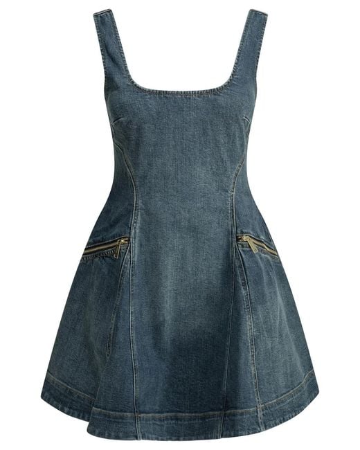 Self-Portrait Blue Short Flared Dress