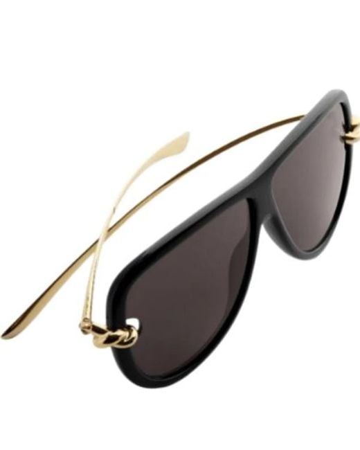 Bottega Veneta Black Pilot Frame Tinted Lense