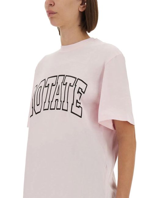 ROTATE BIRGER CHRISTENSEN Pink Rotate Birger Christensen Jersey T-Shirt