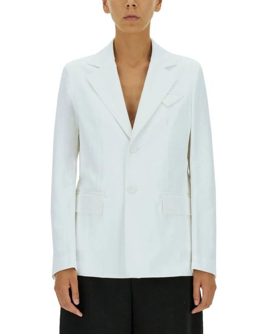 Bottega Veneta White Single-Breasted Jacket