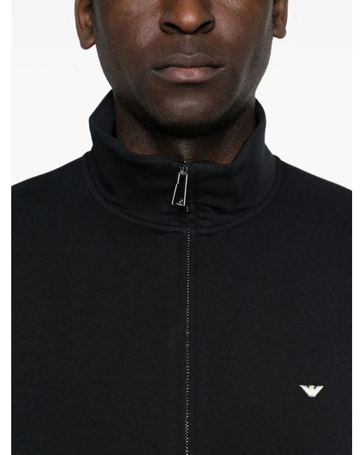 Emporio Armani Black Logo Cotton Sweatshirt for men