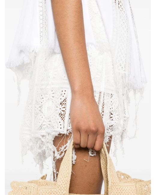 Loewe White Cotton Mini Skirt