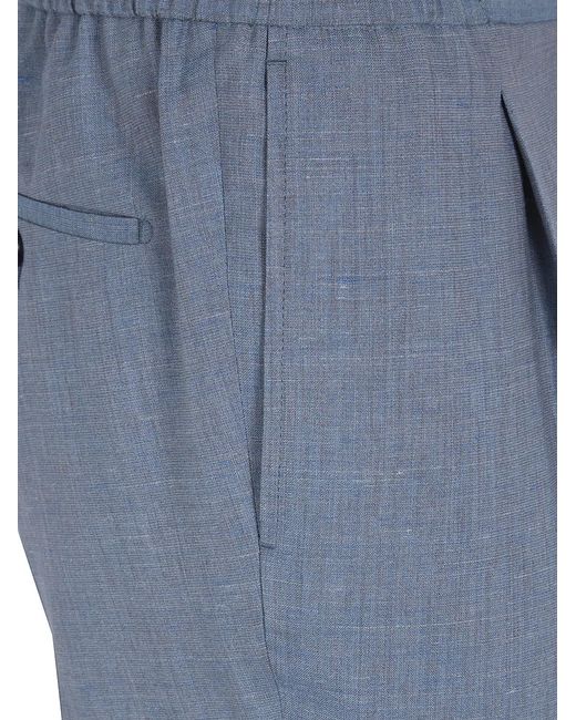 Incotex Blue Elastic Coulisse Waist Chino Trousers for men