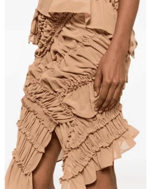 Magda Butrym White Ruffled-Embellishment Midi Skirts