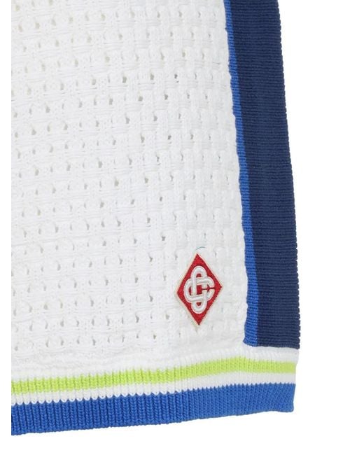 Casablanca Blue Stripe Logo Shorts for men