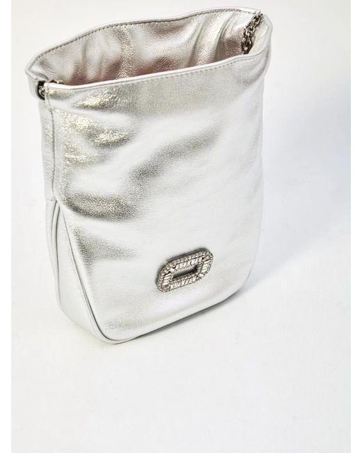 Roger Vivier White Nano Pilgrim Bag