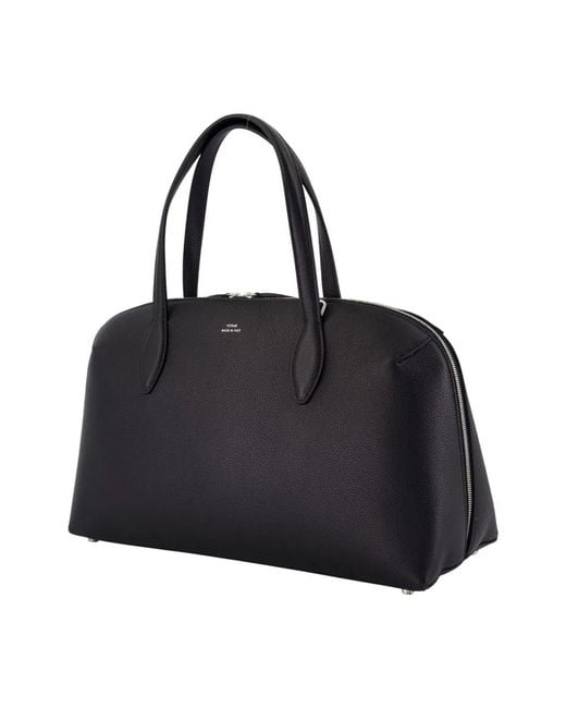 Totême Black Medium Lounge Zip Shopper Bag