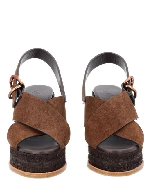 Castaner Brown Castañer Bovine Leather Heel