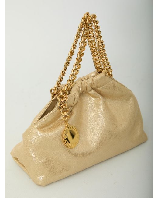 Stella McCartney Metallic Mini Falabella Drawstring Crossbody Bag