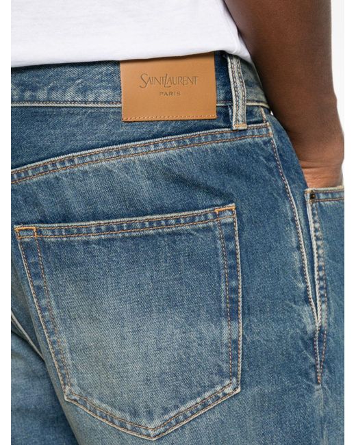 Saint Laurent Blue Straight Denim Jeans for men