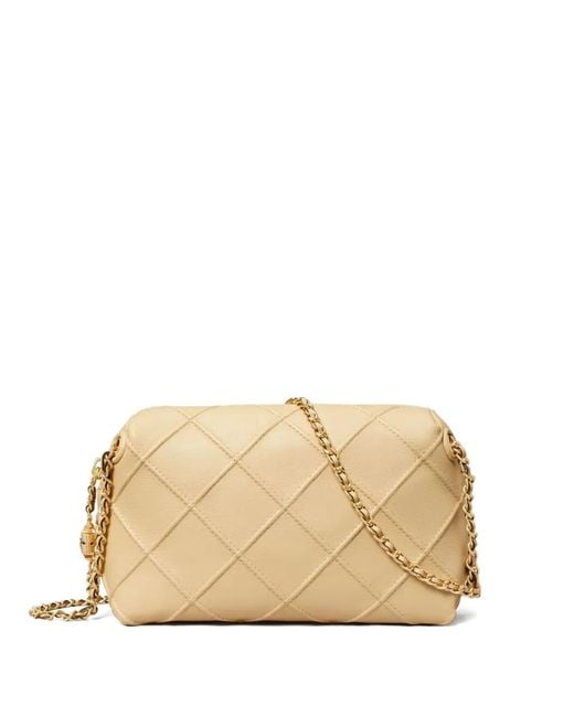Tory Burch Natural Sesame Diamond Quilted Chain Bag