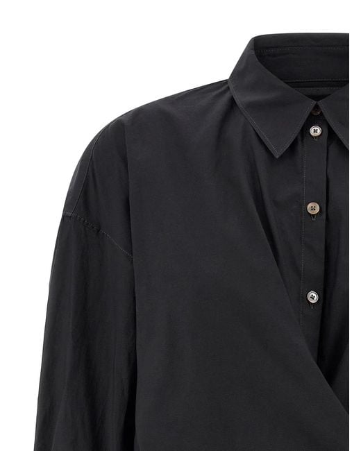Lemaire Black 'Straight Collar Twisted' Shirt