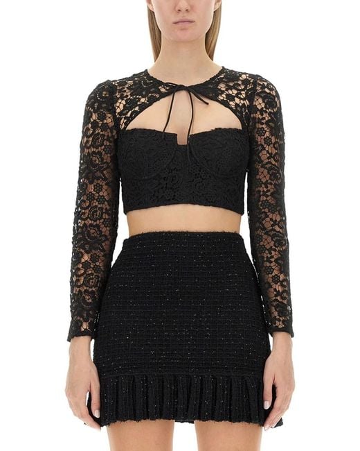 Self-Portrait Black Lace Top