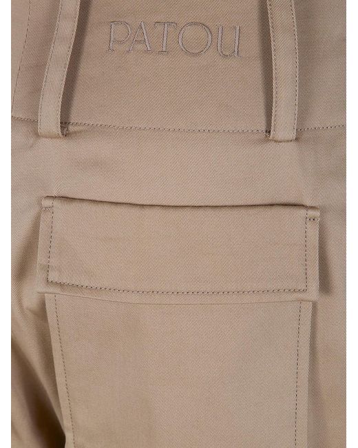 Patou Natural Large Belt Straight Trousers