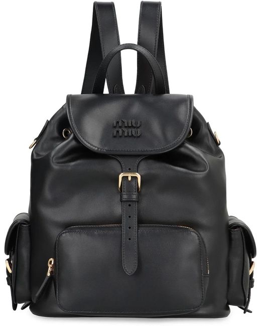 Miu Miu Black Leather Backpack