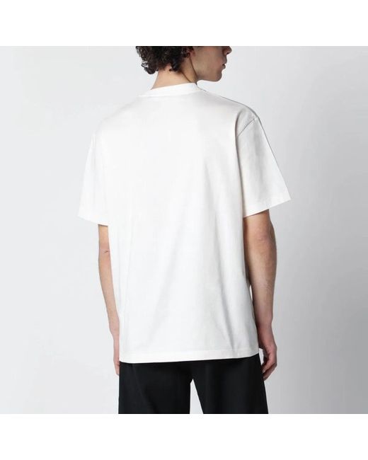 Y-3 White Chalk Tshirt With Logo for men