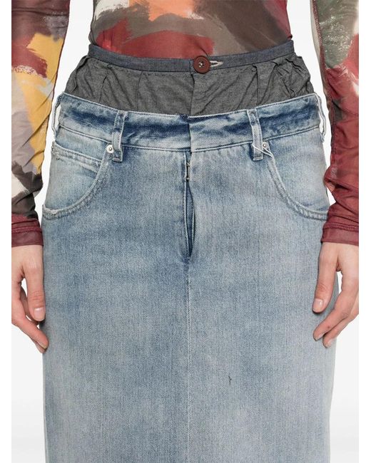 Maison Margiela Blue Denim Cotton Skirt