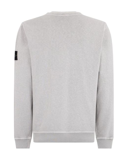 Stone Island Gray Cotton Sweatshirt With Logo for men