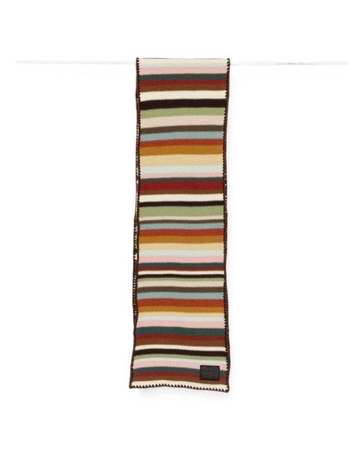 Paul Smith Metallic Wool Striped Scarf
