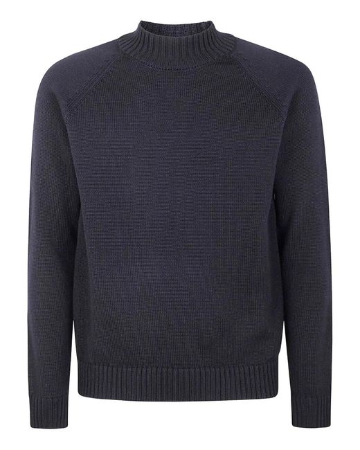Slowear Blue Sweater With Crew Neck for men