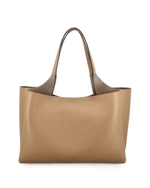 Tod's Natural T Timeless Medium Leather Tote