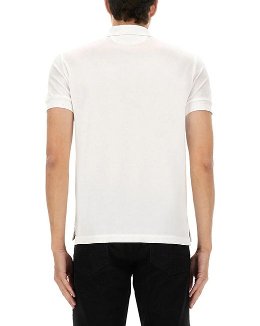 Tom Ford White Cotton Blend Piqué Polo Shirt for men