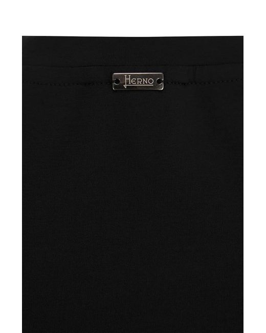 Herno Black Short Sleeve Cotton T Shirt for men