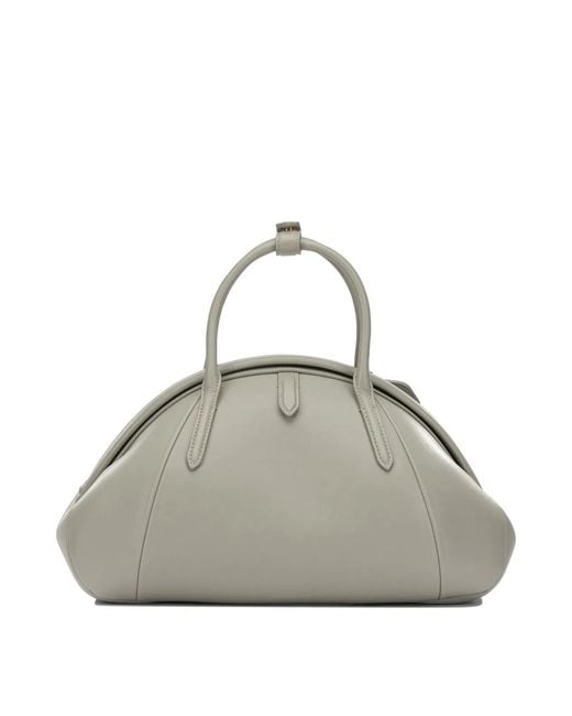 Alaïa Gray Alaia "Purse Top Handle" Medium Handbag