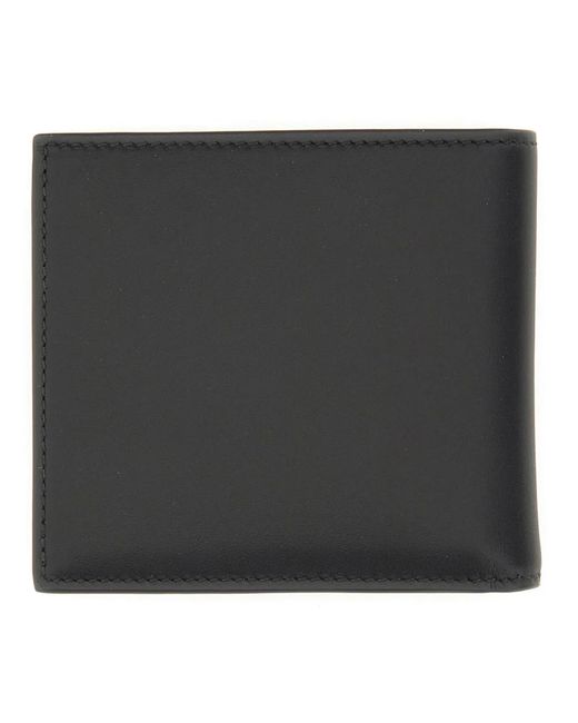McQueen Black Bifold Wallet With Logo for men