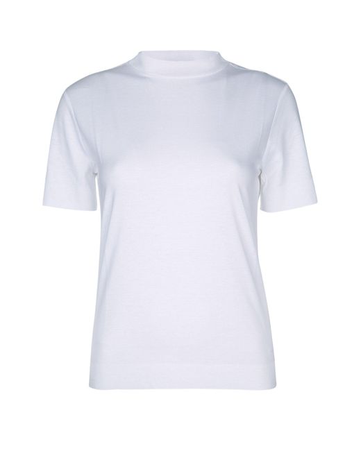 Calvin Klein White Ss Refined Cotton Mock Nk Tee