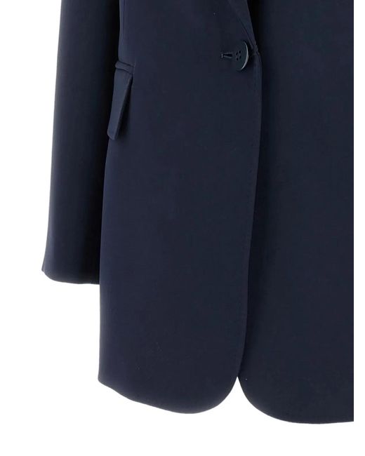 Max Mara Blue Virgin Wool Silk Blazer