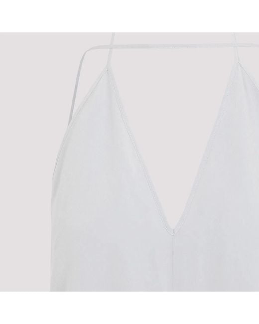 Totême White Double-Halter Silk Top