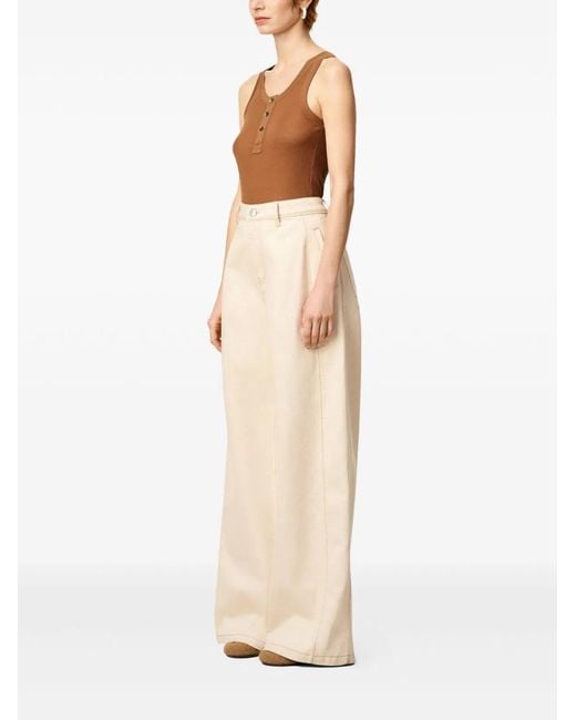 AMI Natural Super Wide Denim Jeans