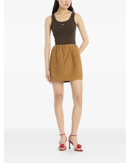 ROTATE BIRGER CHRISTENSEN Brown Suede Mini Skirt