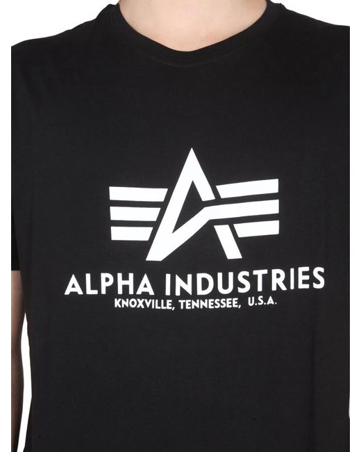 Alpha Industries Black T-Shirt With Logo for men