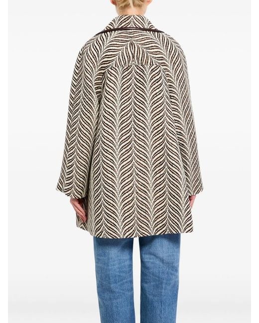 Valentino Gray Patterned Button Coat