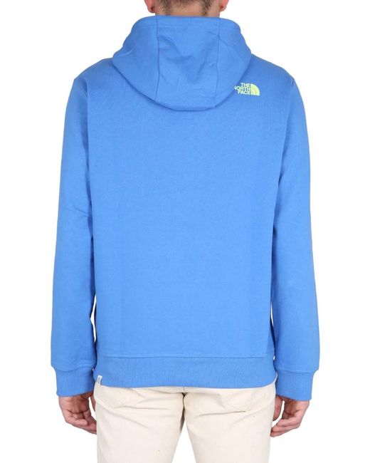 The North Face Blue Sweatshirt With Logo Embroidery for men
