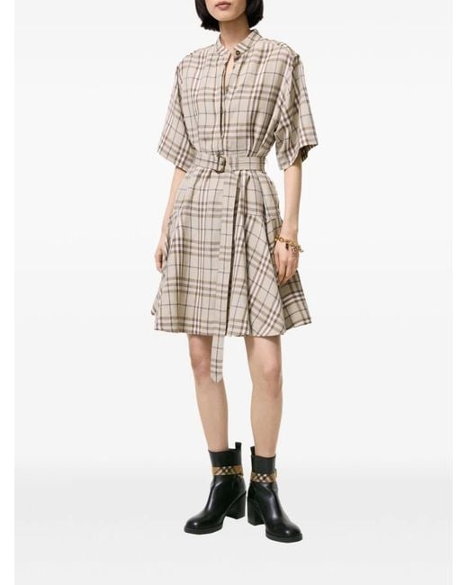 Burberry Natural Linen Blend Short Dress
