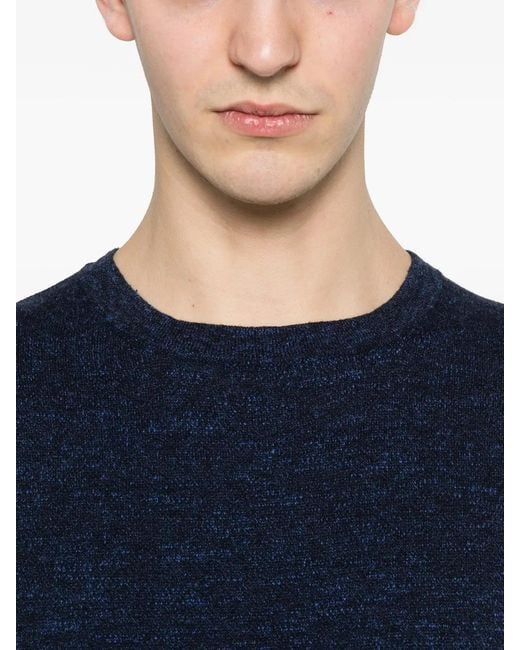 Woolrich Blue Cotton And Linen T-Shirt for men