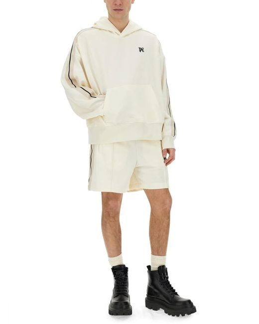 Palm Angels White Monogram Sweatshirt for men