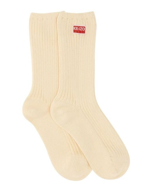 KENZO Natural Sock With Logo for men