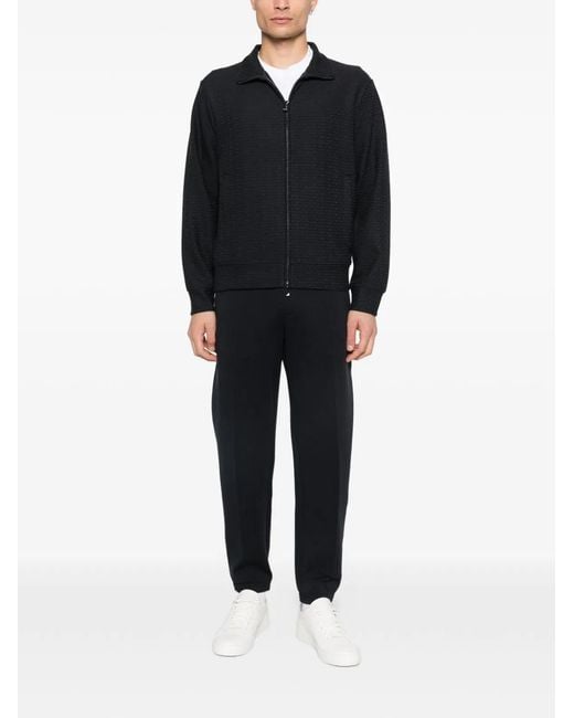 Emporio Armani Blue Logo Cotton Sweatpants for men