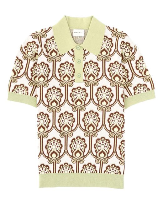 Drole de Monsieur White Multicolour Cotton Polo Shirt for men