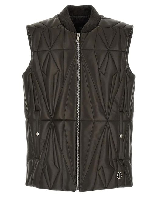 Rick Owens Black Moncler + 'Geocamo Flight' Vest for men