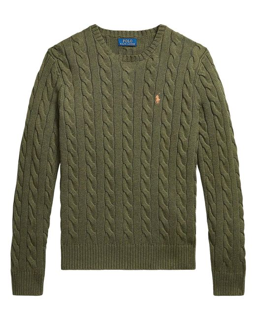Polo Ralph Lauren Green Cable-Knit Cotton Jumper for men