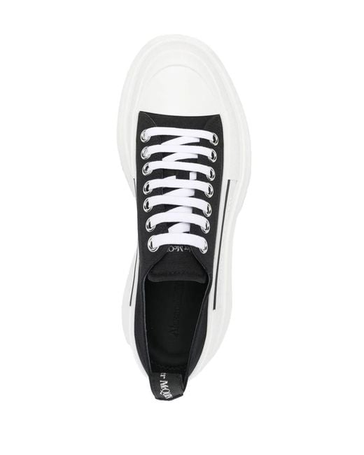 McQueen White Canvas Tread Slick Sneakers