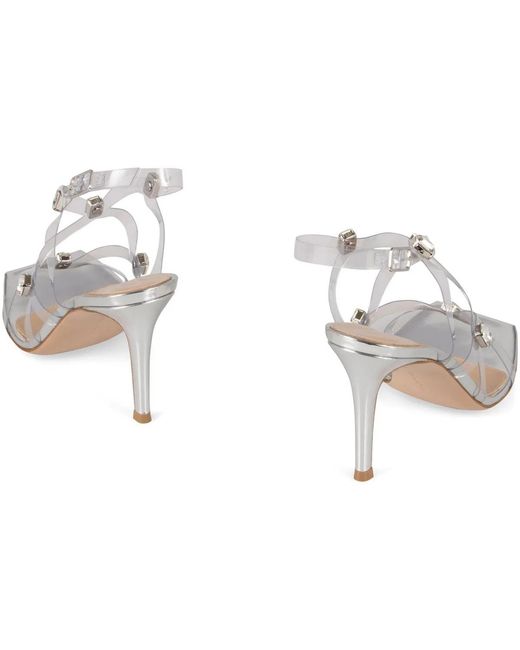 Gianvito Rossi White Crystal Fever Heeled Sandals