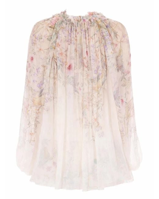 Zimmermann Pink "Billow Rebellion" Blouse