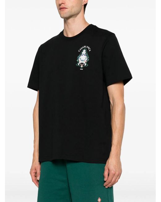Casablanca Black Logo-Print T-Shirt for men