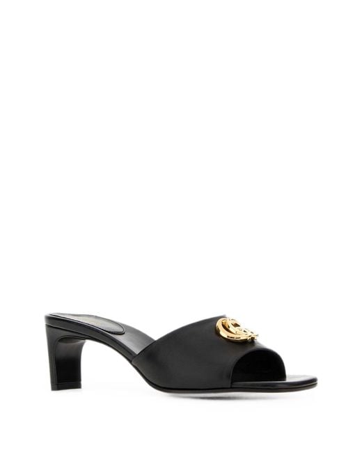 Gucci Black Gg Marmont Leather Mules